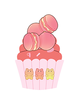 Macaroon Peach cupcake