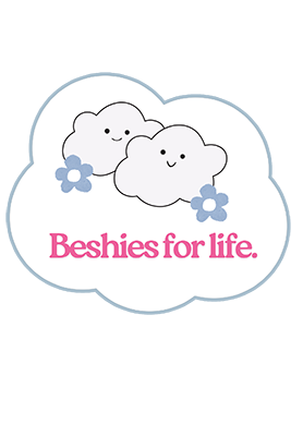 Beshies for Life Blue Flower Blue Border