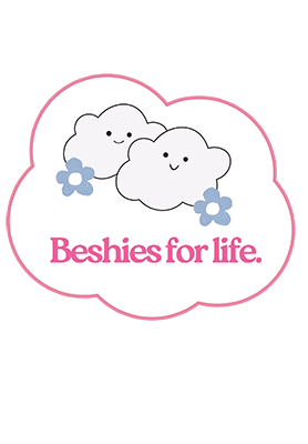 Beshies for Life Blue Flower Pink Border